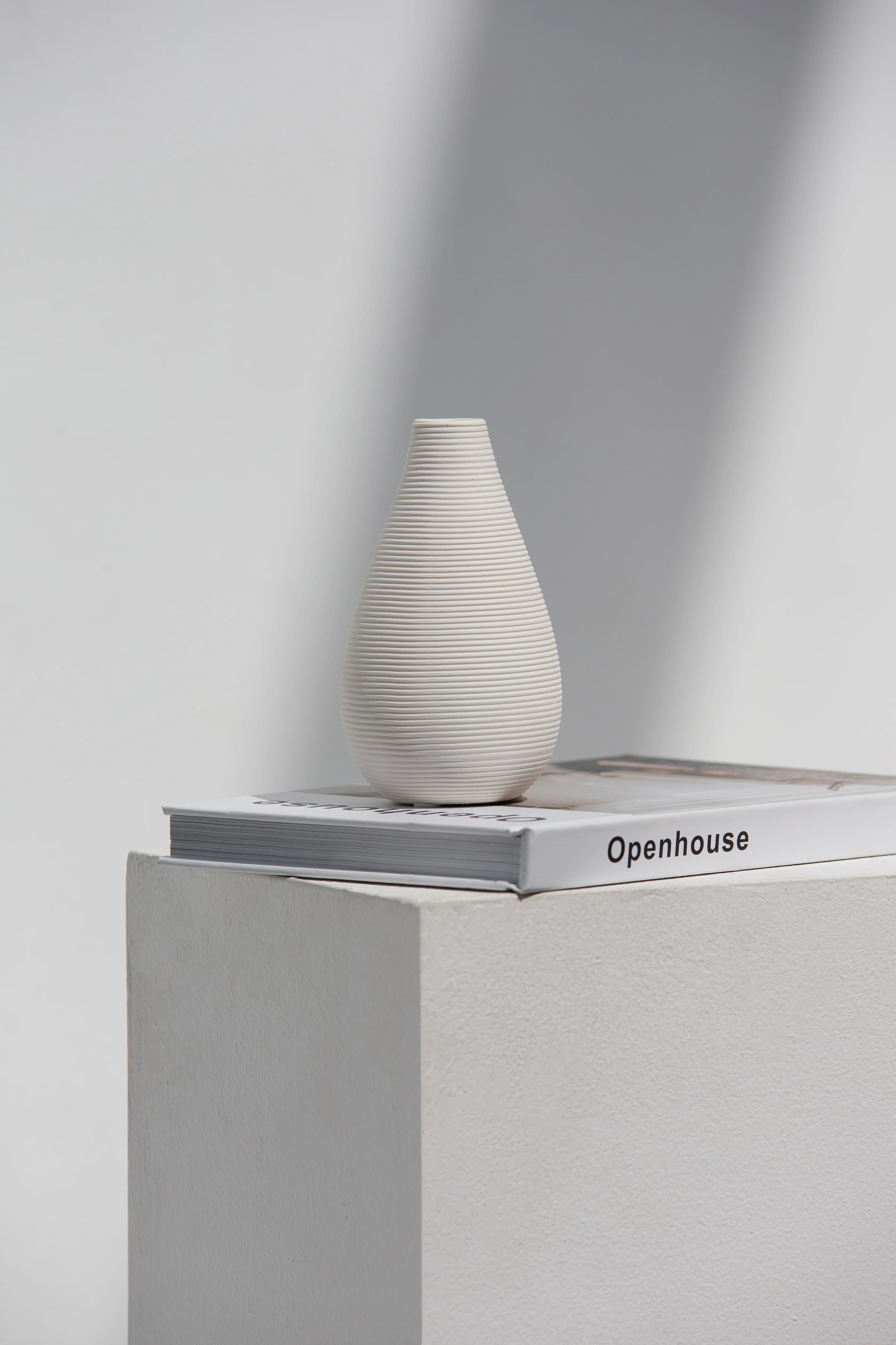 White Long Ceramic Vase